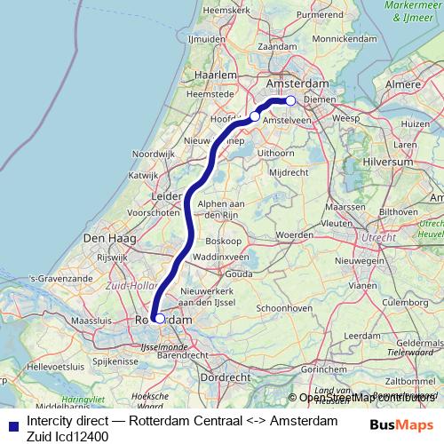 Intercity direct rail Line Map