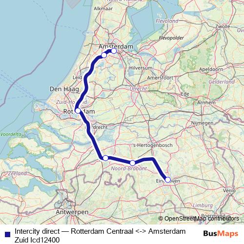 Intercity direct rail Line Map