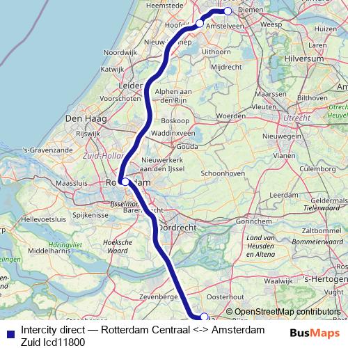 Intercity direct rail Line Map