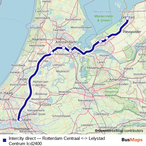 Intercity direct rail Line Map