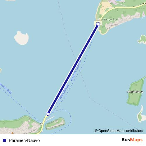 Parainen-Nauvo ferry Line Map