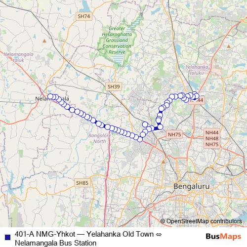 401-A NMG-Yhkot bus Line Map