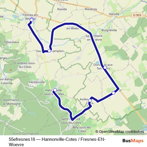 55efresnes18 bus Line Map