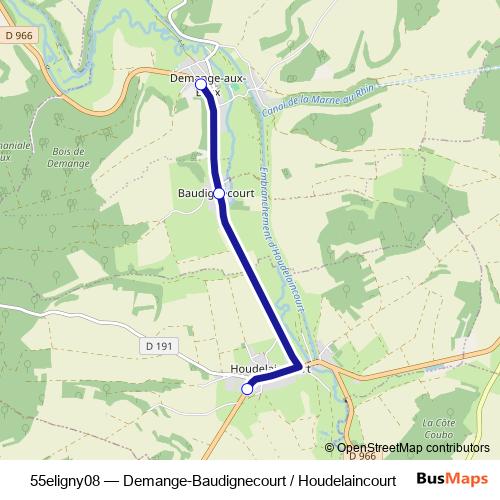 55eligny08 bus Line Map
