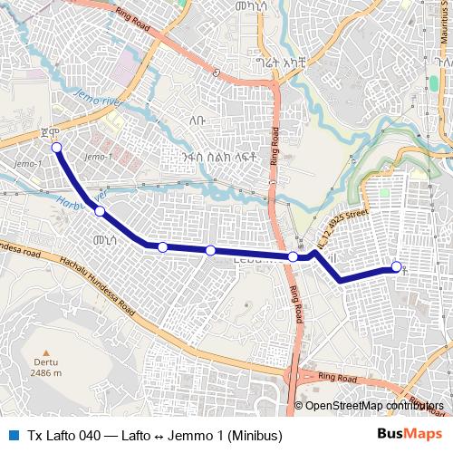 Tx Lafto 040 bus Line Map