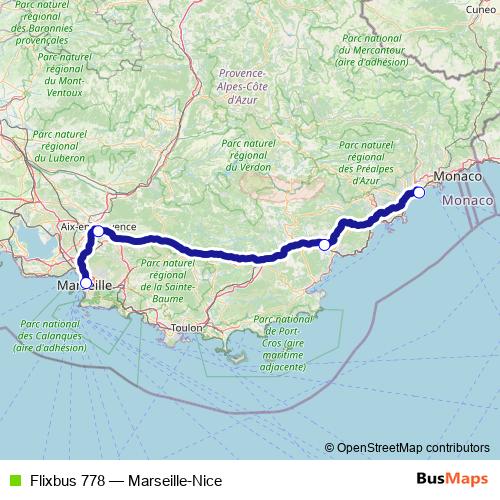 Flixbus 778 bus Line Map