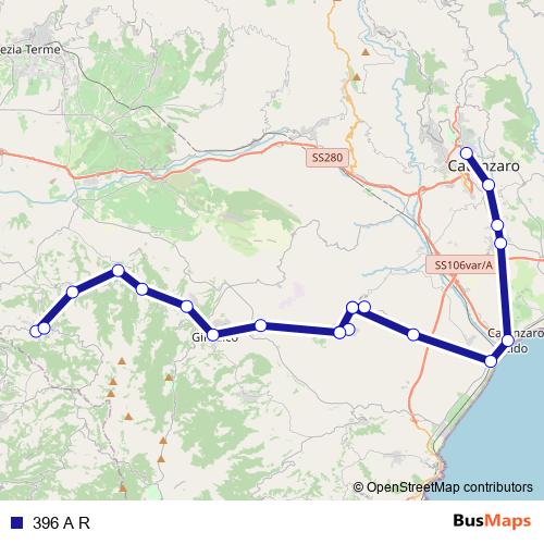 396 A R bus Line Map