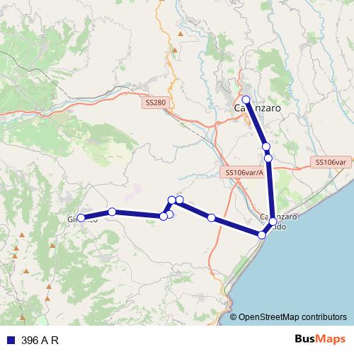 396 A R bus Line Map