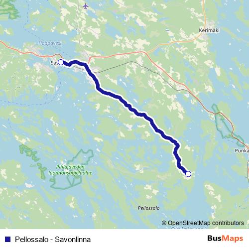 Pellossalo - Savonlinna bus Line Map