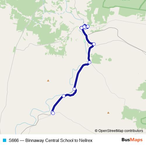 S666 bus Line Map