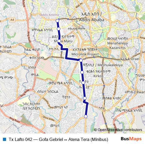 Tx Lafto 042 bus Line Map