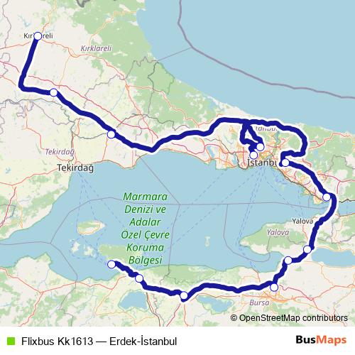 Flixbus Kk1613 bus Line Map