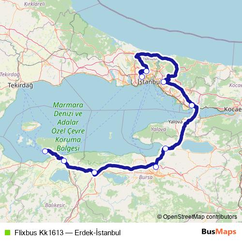 Flixbus Kk1613 bus Line Map