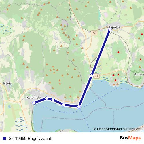 Sz 19659 Bagolyvonat rail Line Map
