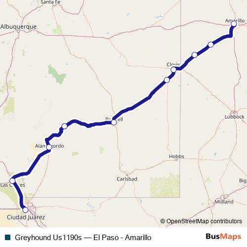 Greyhound Us1190s bus Line Map