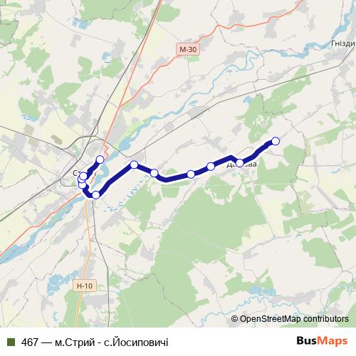 467 bus Line Map