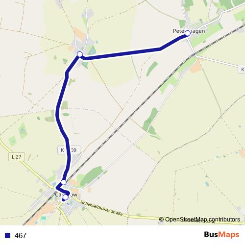 467 bus Line Map