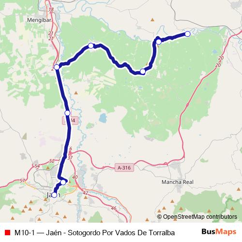 M10-1 bus Line Map
