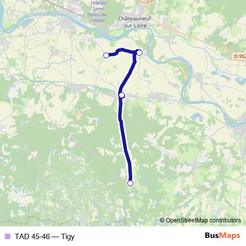 TAD 45-46 bus Line Map