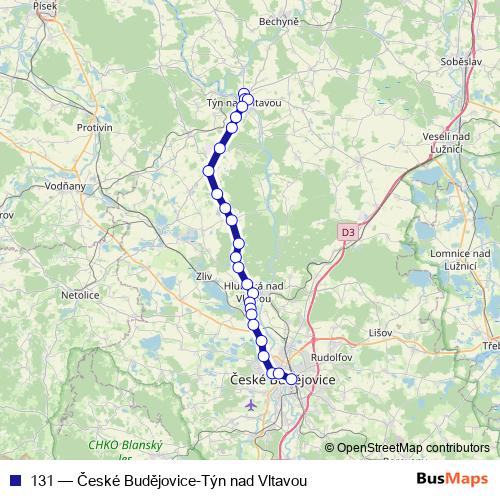 131 bus Line Map