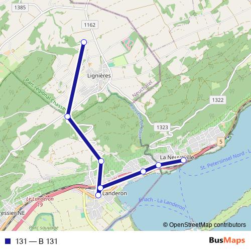 131 bus Line Map