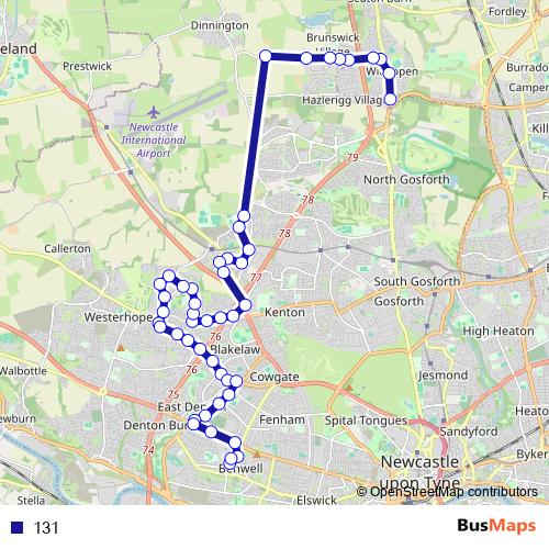 131 bus Line Map