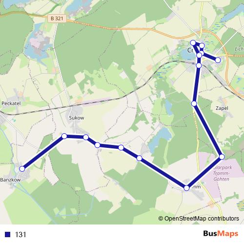 131 bus Line Map