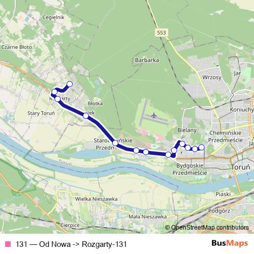 131 bus Line Map