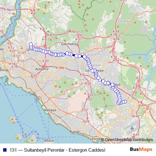 131 bus Line Map