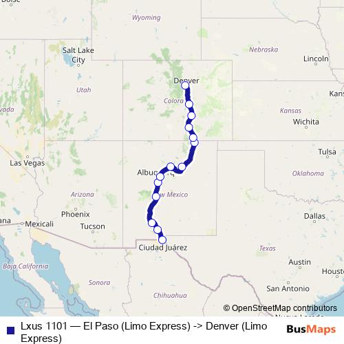 Lxus 1101 bus Line Map