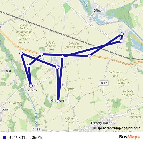 9-22-301 bus Line Map