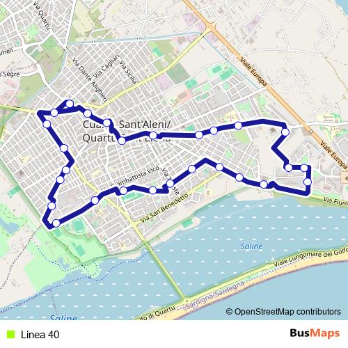 Linea 40 bus Line Map