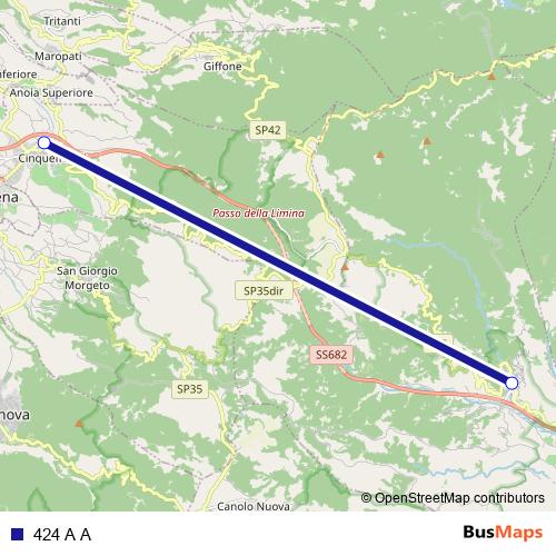 424 A A bus Line Map