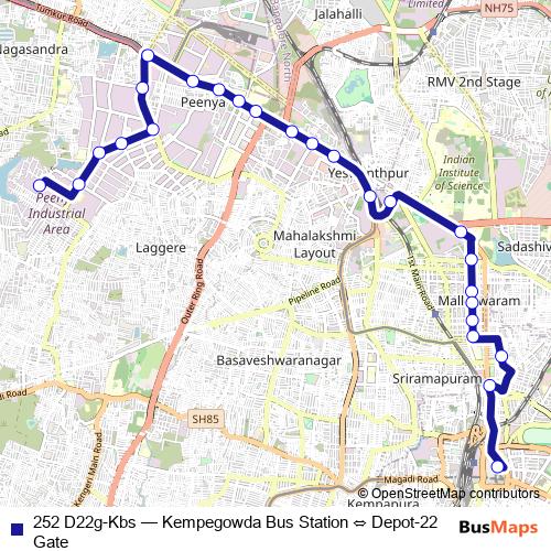 252 D22g-Kbs bus Line Map
