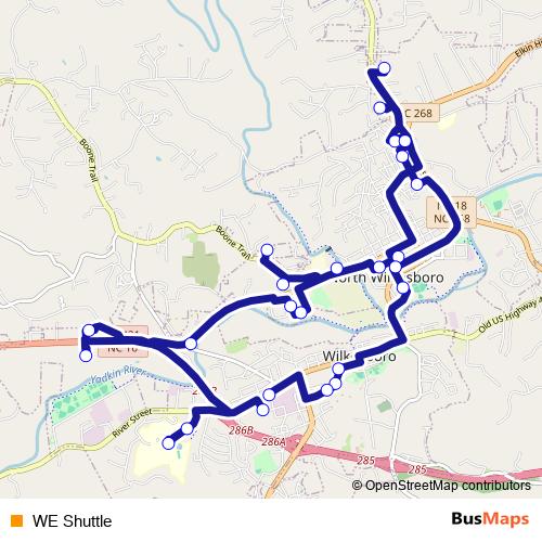 WE Shuttle bus Line Map