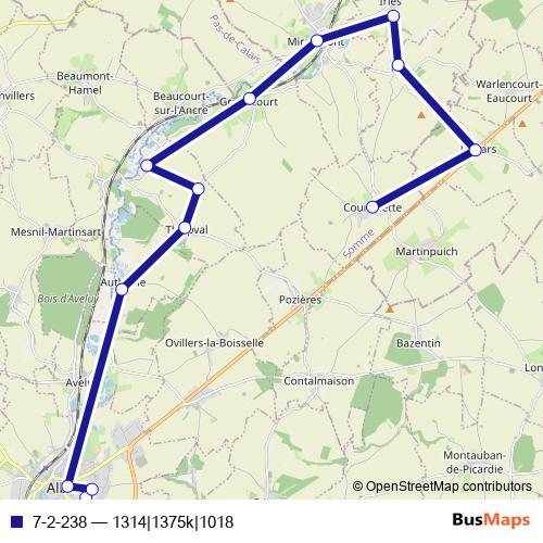 7-2-238 bus Line Map