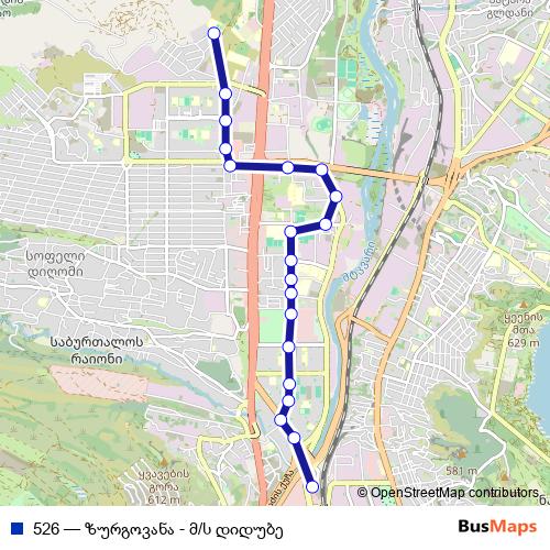 526 bus Line Map
