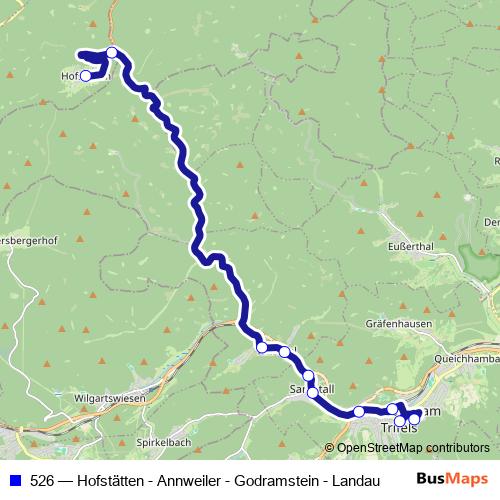 526 bus Line Map