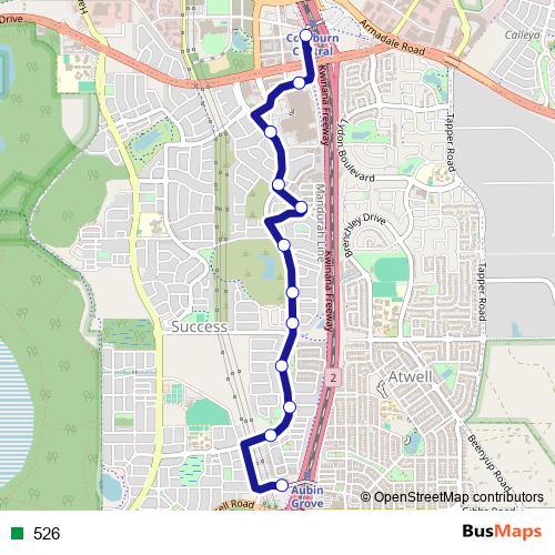 526 bus Line Map
