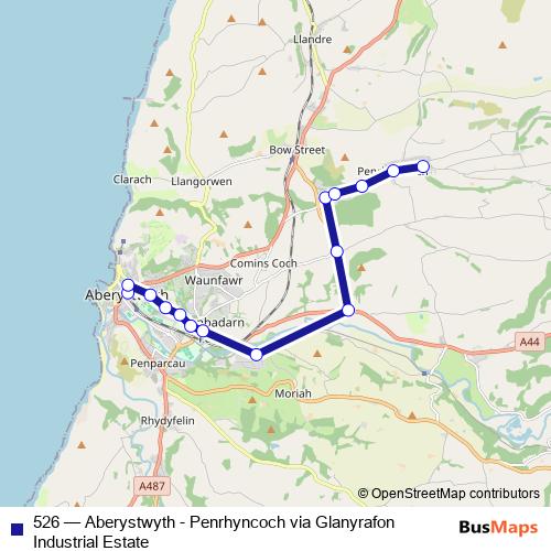 526 bus Line Map