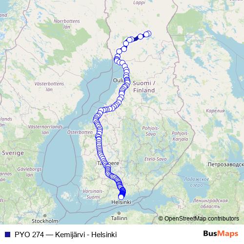 PYO 274 rail Line Map