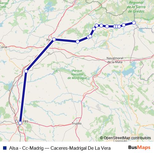 Alsa - Cc-Madrig bus Line Map