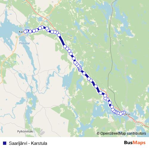 Saarijärvi - Karstula bus Line Map