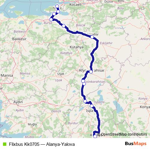 Flixbus Kk0705 bus Line Map