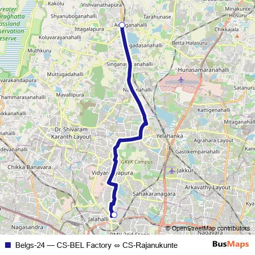 Belgs-24 bus Line Map
