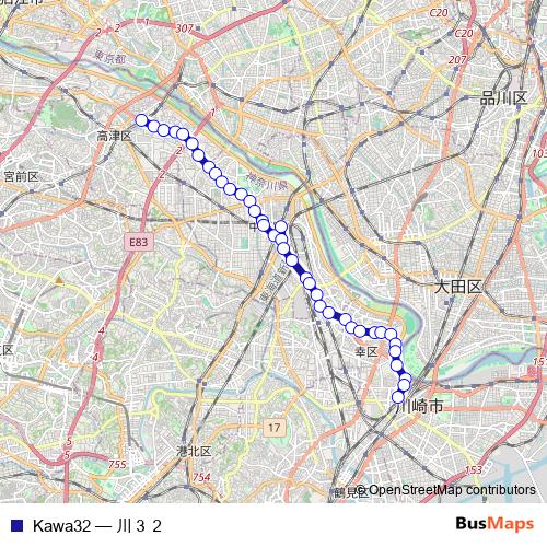 Kawa32 bus Line Map