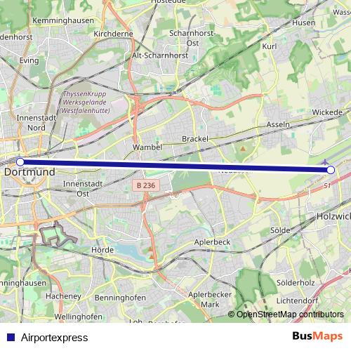 Airportexpress bus Line Map