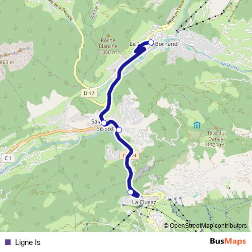 Ligne Is bus Line Map