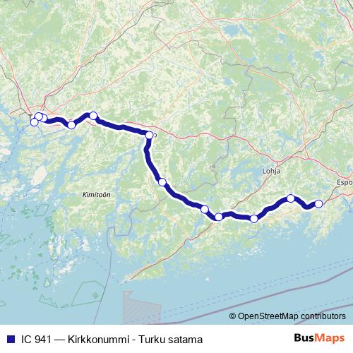 IC 941 rail Line Map
