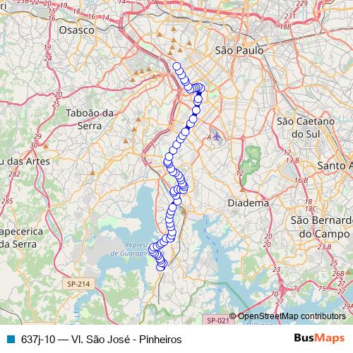 637j-10 bus Line Map